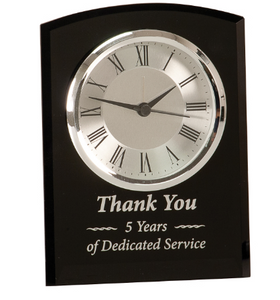 Black Glass Arch Clock