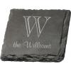 Set of 4 Coasters (Slate, Tan Faux Leather, Dark Brown Faux Leather) with stand