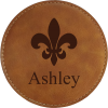 Set of 4 Coasters (Slate, Tan Faux Leather, Dark Brown Faux Leather) with stand