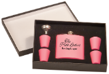 Pink Flask w/ 4 shot glasses